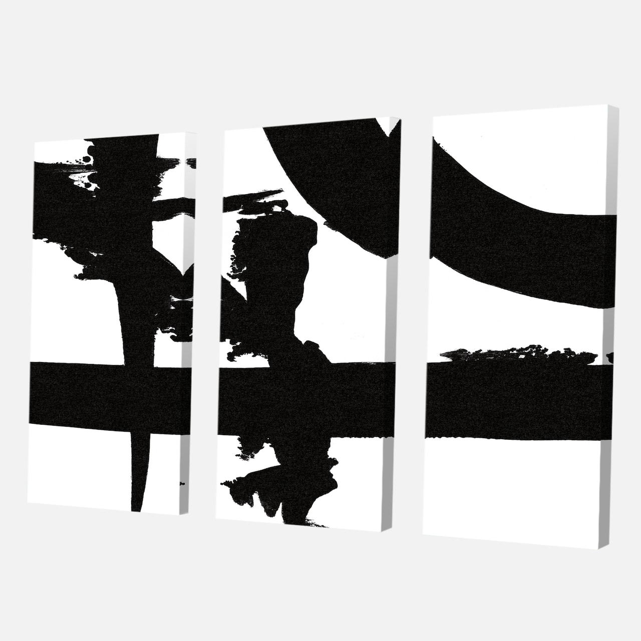 Designart - Black & White Crossing Paths I - Modern Gallery-wrapped Canvas